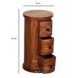 thumbnail of Design Sideboard Sheesham Massivholz 35x65x35 cm, Schränkchen mit 3 Schubladen, Schmaler Beistellschrank Massiv, Mini Kommode