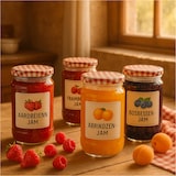thumbnail of Confituurpot Jampot Inmaakpot met geruite schroefdeksel van 720 ml – 8.5 x 8.5 x 15 cm - 6 stuks