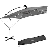 thumbnail of tectake Parasol à LED solaire Sunna avec manivelle 2,5 x 2,5 m - gris clair - 405024