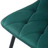 thumbnail of Esszimmerstuhl 4er Set 86x46x43 cm Dunkelgrün mit Twill Samtbezug Fischgrätenmuster Polsterung und schwarzen Metallbeinen stabil bis 150 kg