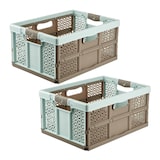 thumbnail of Keeeper - Set aus 2 robusten Klappboxen Polypropylen 32L Blau/Braun 48x34,5x23,5 cm - Kollektion Lea