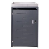 thumbnail of 1er-Mülltonnenverkleidung | HxBxT 125x69x84cm | 80-240 Liter | Mülltonnenbox Pflanzkasten Edelstahl-Metall