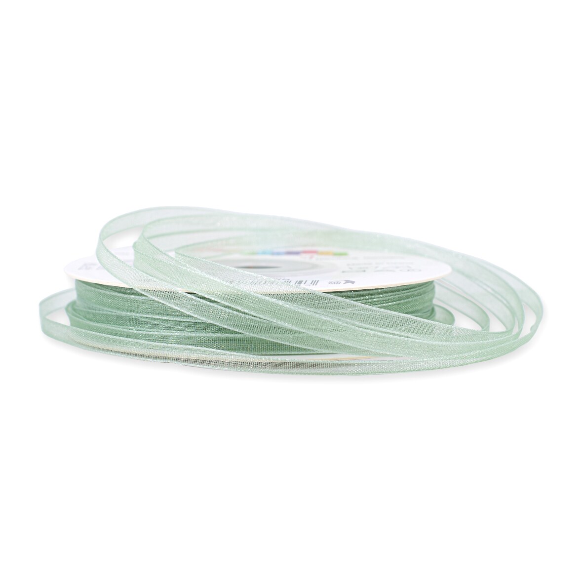 3mm Organzaband 50m Chiffonband Schleifenband Geschenkband Stoffband Schmal Eukalyptus