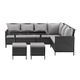 thumbnail of SVITA MADISON polyrattan dining set tuinmeubelset rotan lounge hoekbank zwart