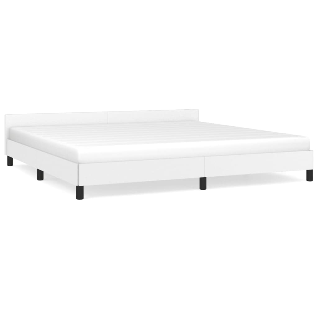 vidaXL Bettgestell mit Kopfteil ohne Matratze Weiß 200x200 cm