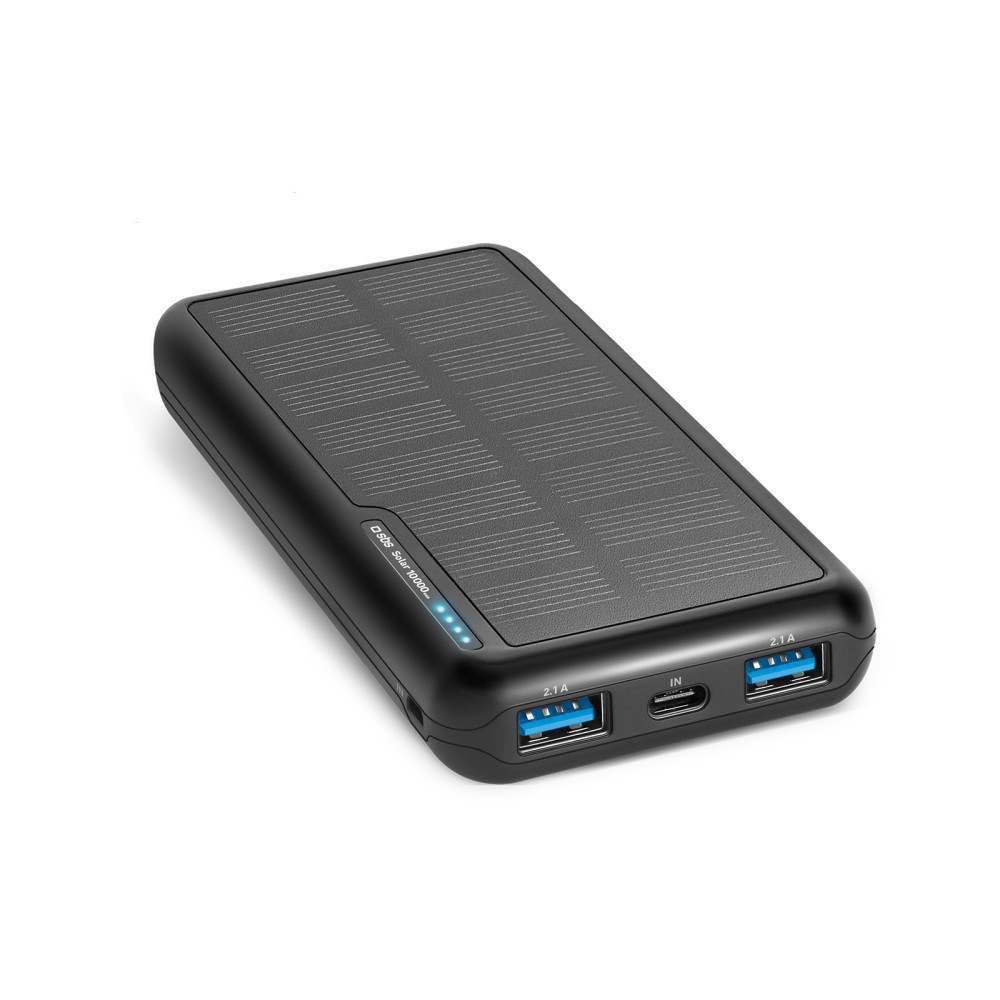 SBS Solar Powerbank 10.000 mAh USB-C schwarz, tragbar