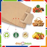 thumbnail of DayBays 25 Stk. Papiertüten 22+10x28 cm Braun mit Flachhenkel