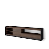 thumbnail of TV-Schrank, Lowboard, für Wohnzimmer und Esszimmer, 207x50x37 cm, Für TV-Geräte bis zu 80", Fernsehtisch, Moderner Stil, Dunkler Eiche und Schwarz