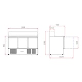 thumbnail of Gastro pizzatafel Gekoelde toonbank RVS 1365x700x1075mm 402l +2/+8°C