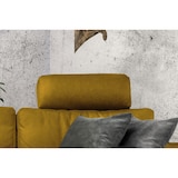 thumbnail of KAWOLA Sofa LOLA Ecksofa XL Stoff curry mit motorischer Relaxfunktion Recamiere rechts