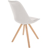 thumbnail of Lot de 4 chaises de salle à manger Sofia en tissu Pieds en bois Crème/Nature (rond)
