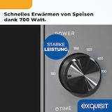 thumbnail of Exquisit Mikrowelle 20L, 700 Watt, 24,5cm Drehteller, 5 Leistungsstufen, Timer, Auftaufunktion, 2 Drehregler, MW850-070 grau
