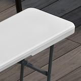 thumbnail of Outsunny Banco de Jardim Dobrável Banco de Exterior de 3 Lugares com Estrutura de Aço Carga 360 kg p183x28x43 cm Branco