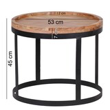 thumbnail of FineBuy 2er Set Beistelltische Massivholz Wohnzimmertisch Landhaus Metallgestell