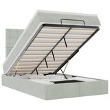 thumbnail of vidaXL Ottoman-Bett mit Matratzen & LEDs Hellgrau 120x200 cm Samt