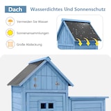 thumbnail of Merax Gerätehaus Gartenschrank Geräteschuppen Geräteschrank，118 x 54 x 173 cm, auch für kleine Gärten geeignet, Blau, PVC-Dach