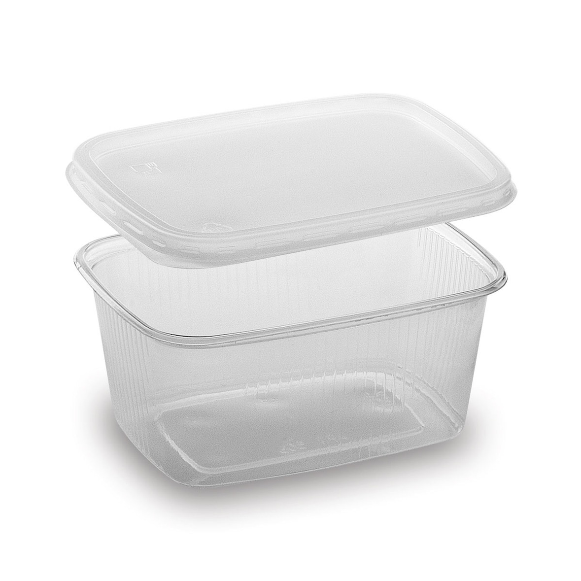 250x Rechteckbecher klar 250 ml mit Deckel PP tiefkühl- microwellengeeignet