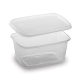thumbnail of 250x Rechteckbecher klar 250 ml mit Deckel PP tiefkühl- microwellengeeignet