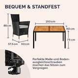 thumbnail of CASARIA® Polyrattan Gartenmöbel Set 150x90cm Esstisch Akazie Schwarz