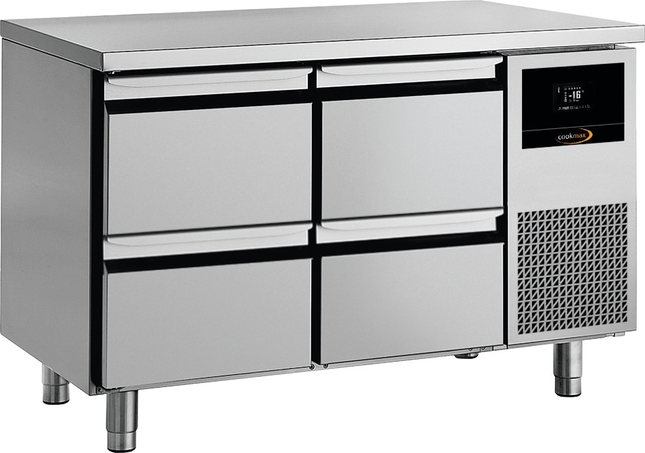 Cookmax Kühltisch GN 1/1 mit
4 Schubladen, ohne Aufkantung