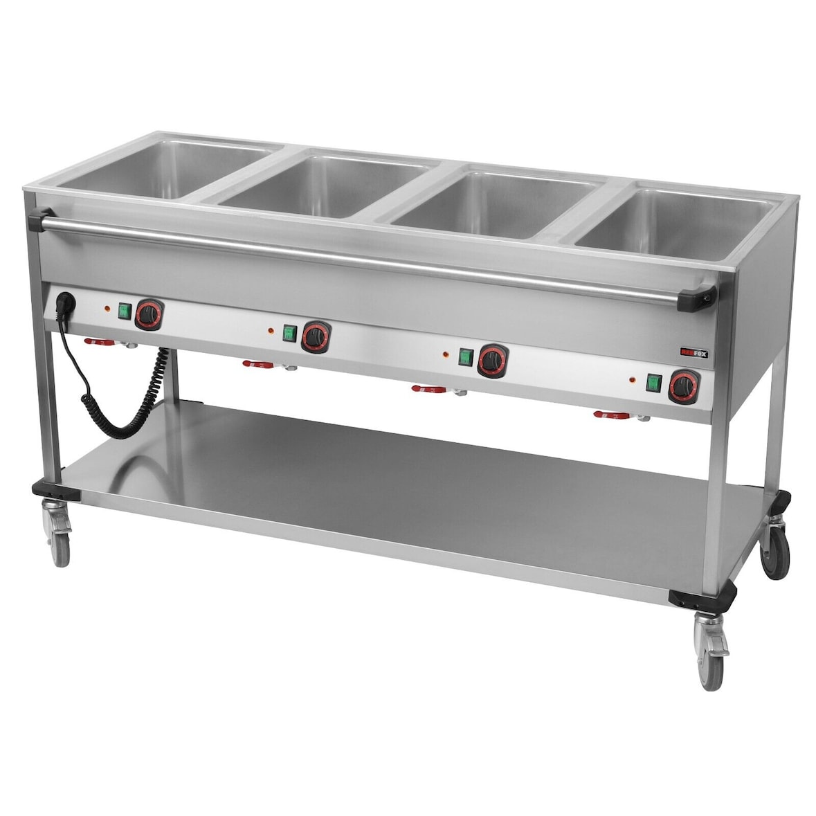 Bain-Marie mobiler Warmhalter Wasserbad Speisenwärmer 4xGN1/1 1650x700x900mm