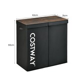 thumbnail of COSTWAY 115L cesto di lavanderia con coperchio, lavanderia Hamper 2 scomparti, non tessuto scatola di lavanderia con maniglie