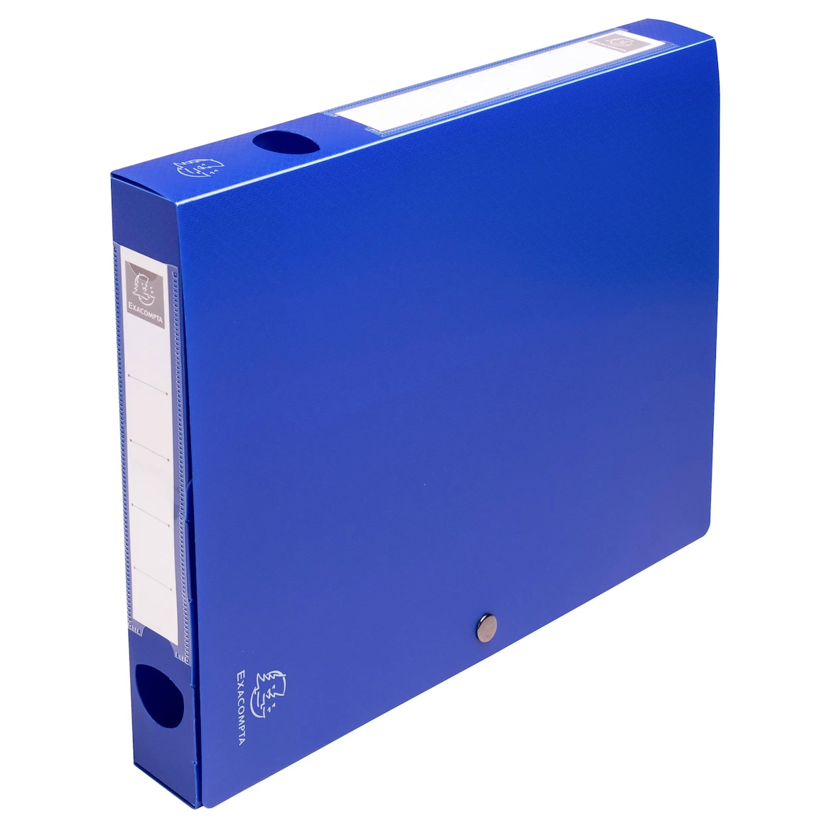 Exacompta - Réf. 54632E - Carton de 10 boites d'archives à pression Dos 40 mm polypropylène 7/10e Opaque - A4 - Bleu