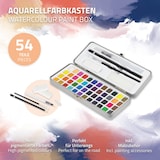 thumbnail of ECD Germany Aquarellfarben Set 48 Farben, tragbare Box mit Pinseln, Bleistift & Zubehör, Malkasten für Anfänger & Profis, Wasserfarben Set für