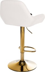 thumbnail of 2er Set Barhocker BIKEL - Kunstleder Weiß 51x52x89 cm Gold | Barstuhl Höhenverstellbar Mit Lehne Drehbar Tresenhocker Tresenstuhl Kneipenhocker