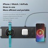 thumbnail of Chargeur Sans Fil Rapide 15W Pour iPhone Apple Watch AirPods Design Pliable Bleu YONIS