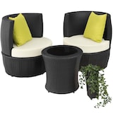 thumbnail of tectake Conjunto de muebles de jardín de aluminio y ratán Nizza 2+1+1  Negro