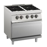 thumbnail of KBS gasfornuis 4-pits met elektrische oven 4x 6 kW 800x730x900 mm 400 Volt roestvrij staal