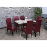 thumbnail of Cadeira de sala de jantar Latina, cadeira de cozinha Cadeira, couro ~ vermelho, pernas escuras