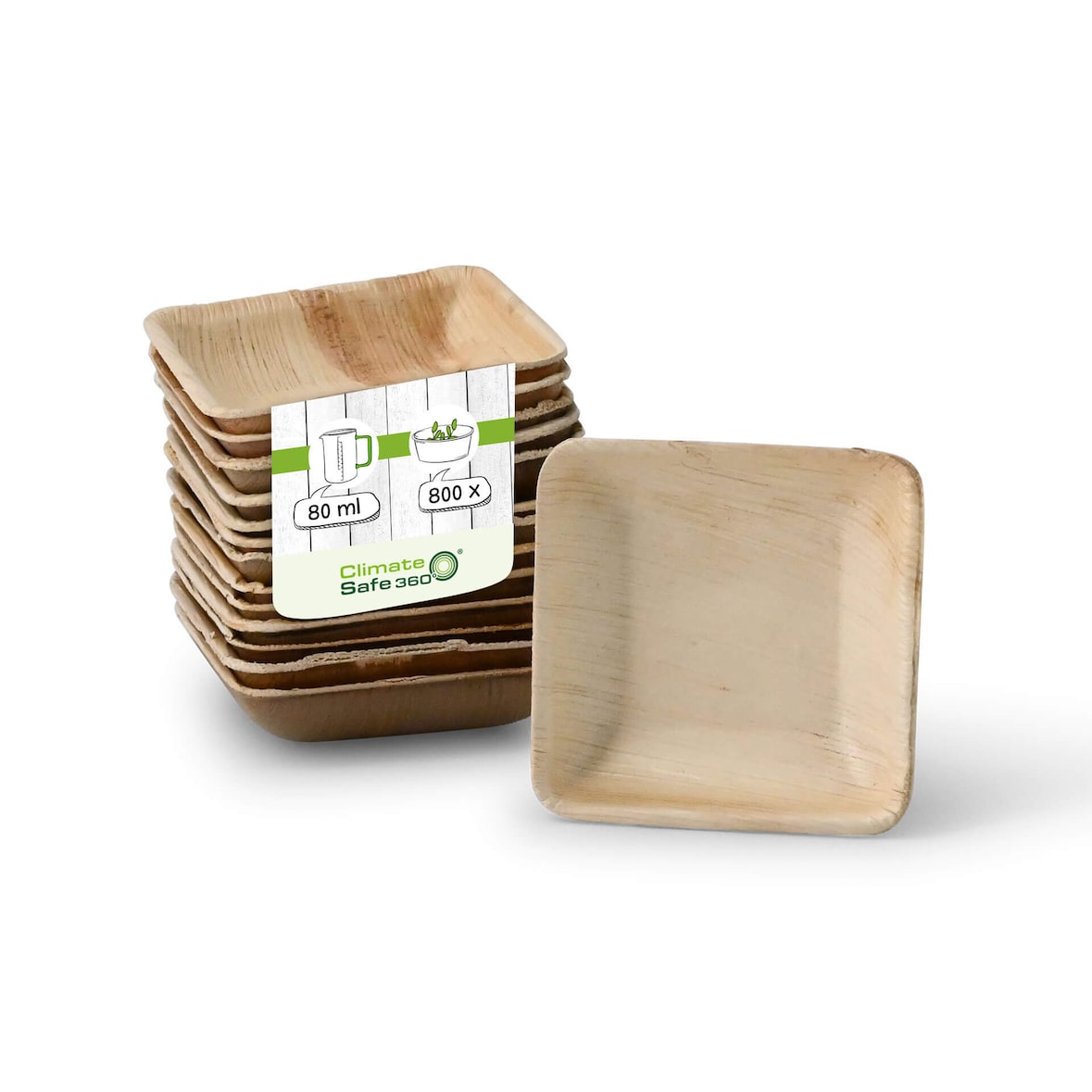 greenbox - Palmblatt Schälchen "Palmware®" 80 ml, quadratisch, 800 St.