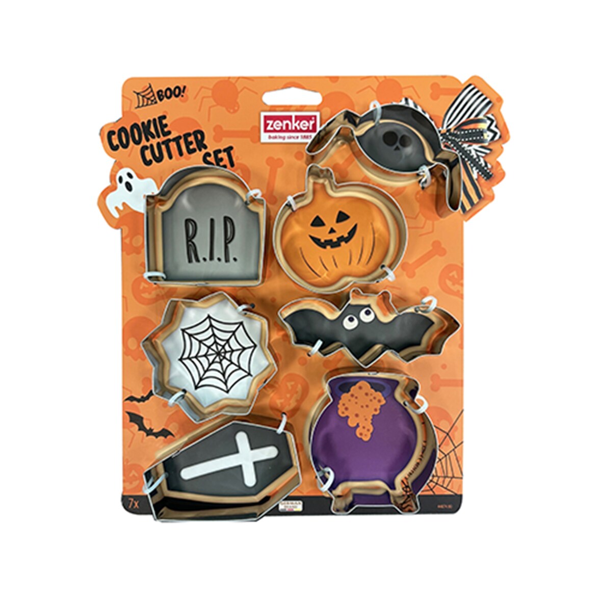 Zenker Set Taglia Biscotti formine Halloween, materiale in acciaio inossidabile, dimensioni assortite