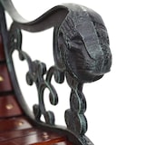 thumbnail of Tuinbank HWC-F98, parkbank houten bank, 2-zits gietijzer hout 125cm 20kg ~ bruin