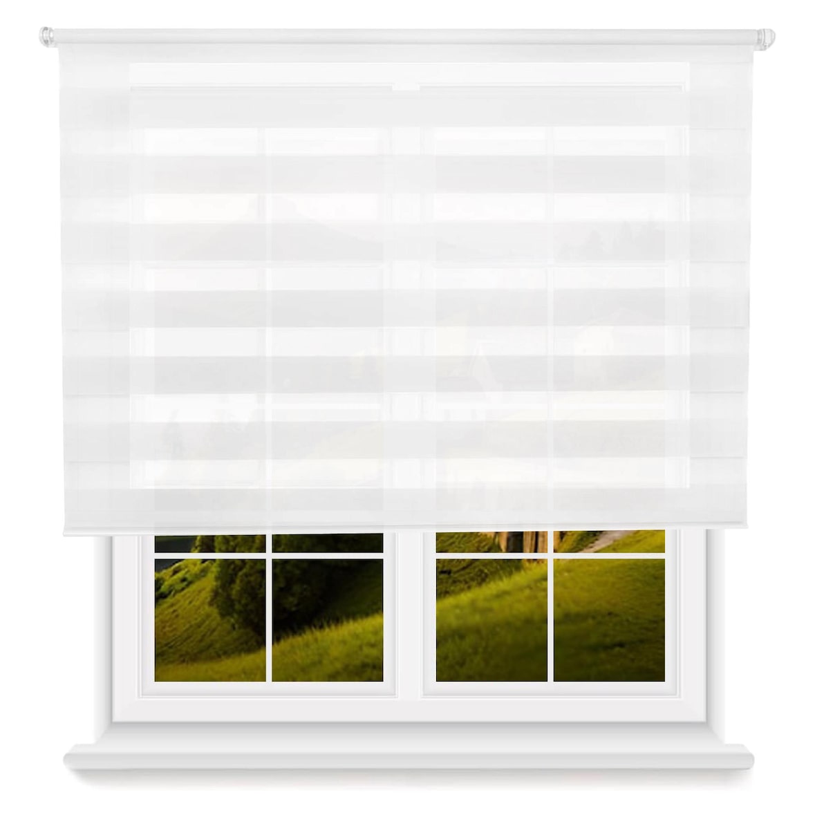 WellHome - Persiana Rolô Dia/Noite Poliéster 180 x 140 cm (Largura x Altura) Branca