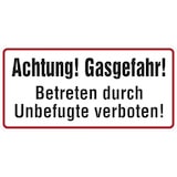 thumbnail of Hinweisschild, Achtung! Gasgefahr!, 170x350mm, Alu geprägt - 350x170x0.45 mm Aluminium geprägt