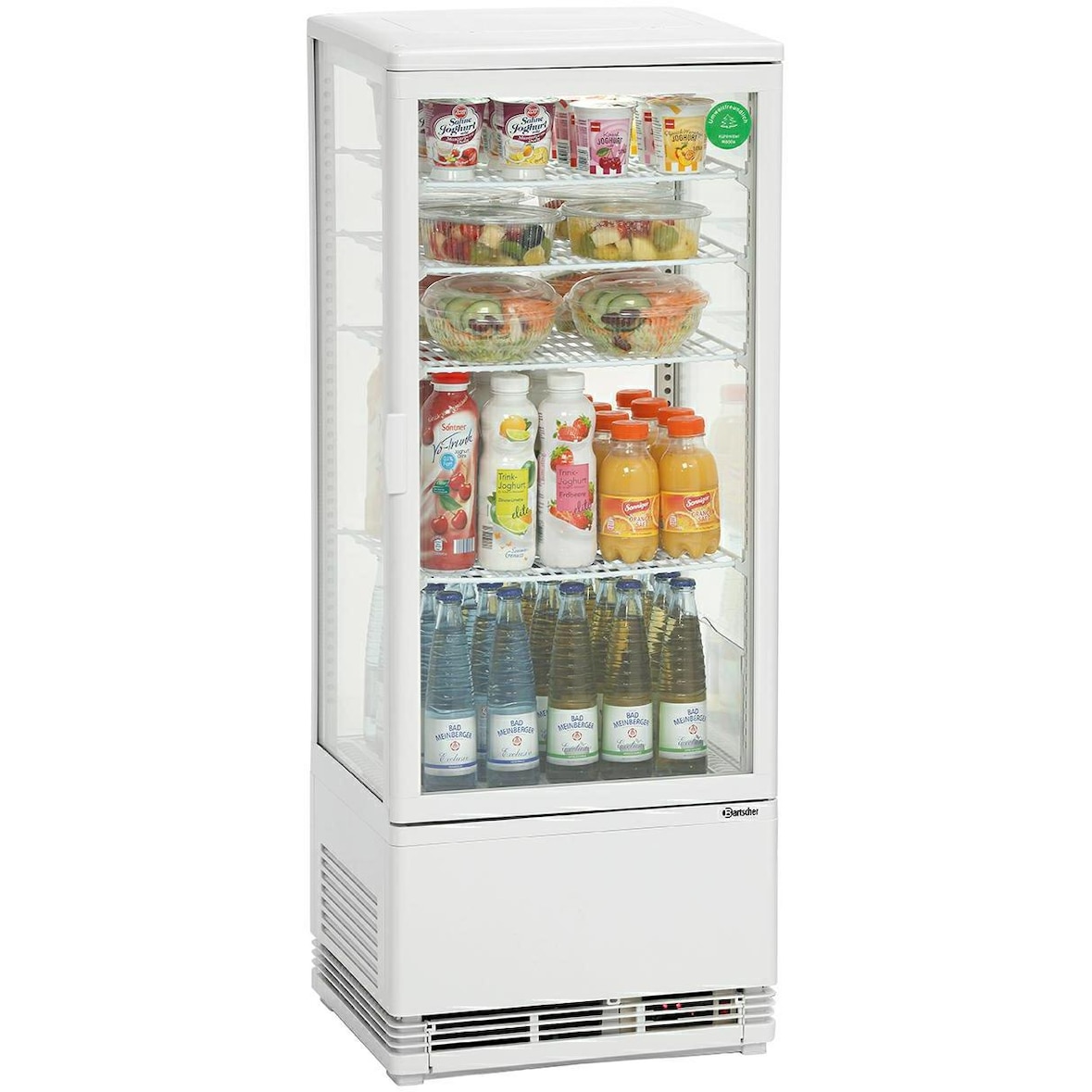 Koelvitrine | 98L | Wit | +2°C/+12°C | 5 Schappen | 435x385x1105(h)mm