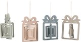thumbnail of B.F. 4er Set Geschenk Deko-Anhänger je 1x Beige, Rosa, Grün & Grau aus Holz – 2048640