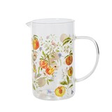 thumbnail of Kanne 17cm Glas mit Pfirsich Motiv - Karaffe Krug Trinkgeschirr Glaskanne Wasserkanne Saftkanne Limonadenkrug Servierkanne Geschirr Transparent Gelb