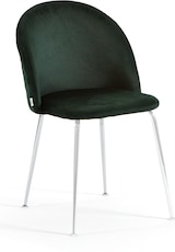 thumbnail of Set aus 2 Innenstühlen aus Samt, gepolstert, mit Metallbeinen, elegantes Design für Esszimmer, Bar und Restaurant – Sara – Dunkelgrün/Silber