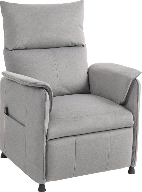 Relaxsessel elektrisch Grau 104x80x83 cm mit stufenloser 160 Grad Liegefunktion Memory Funktion Fernbedienung samtartiger Bezug