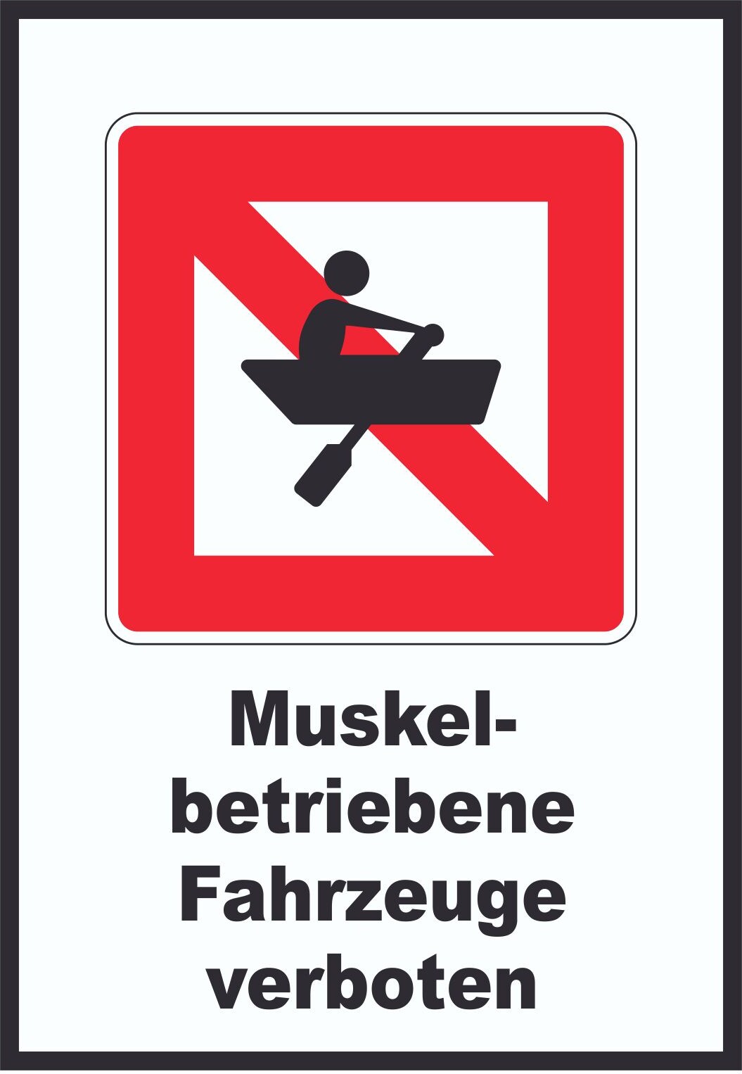 Ruderboote verboten Symbol und Text A1 Rückseite selbstklebend