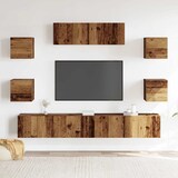 thumbnail of vidaXL 7-tlg. TV-Schrank-Set Wandmontage Altholz-Optik Holzwerkstoff