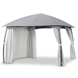 thumbnail of Pavillon MILENA 3,3x3,3 m Anthrazit mit lichtgrauen Seitenvorhängen