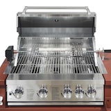 thumbnail of Set da cucina da esterno Oviala a 3 pezzi con barbecue in acciaio, 96 x 300 x 66 cm, finitura mattone