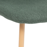 thumbnail of Chaise de table en tissu Vert cèdre et pieds en métal effet bois