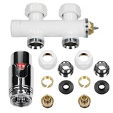 thumbnail of ECD Germany Badheizkörper Mittelanschluss 500×1800 mm Weiß, gerade, mit Thermostat-Set (Durchgang Boden)
