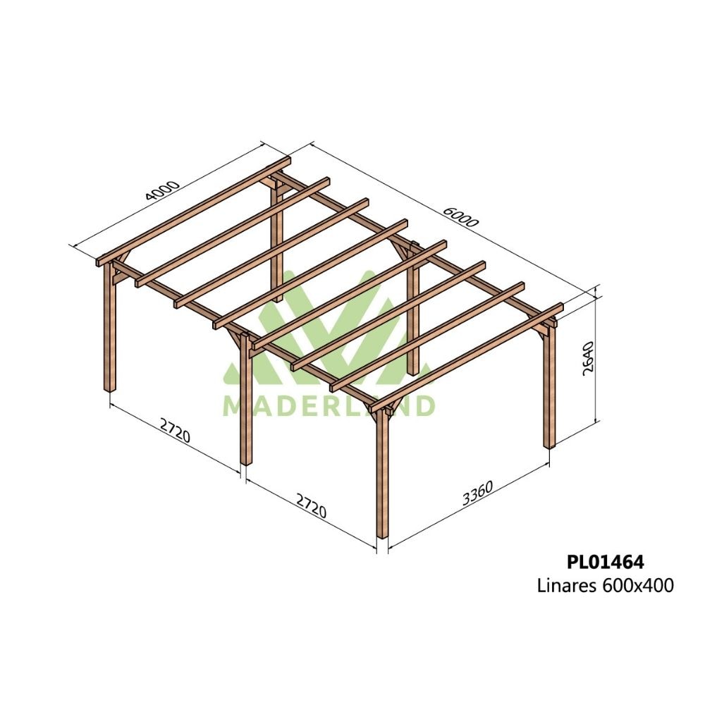 Pérgola de Madera Laminada Linares (Maderland) - Gardeneas